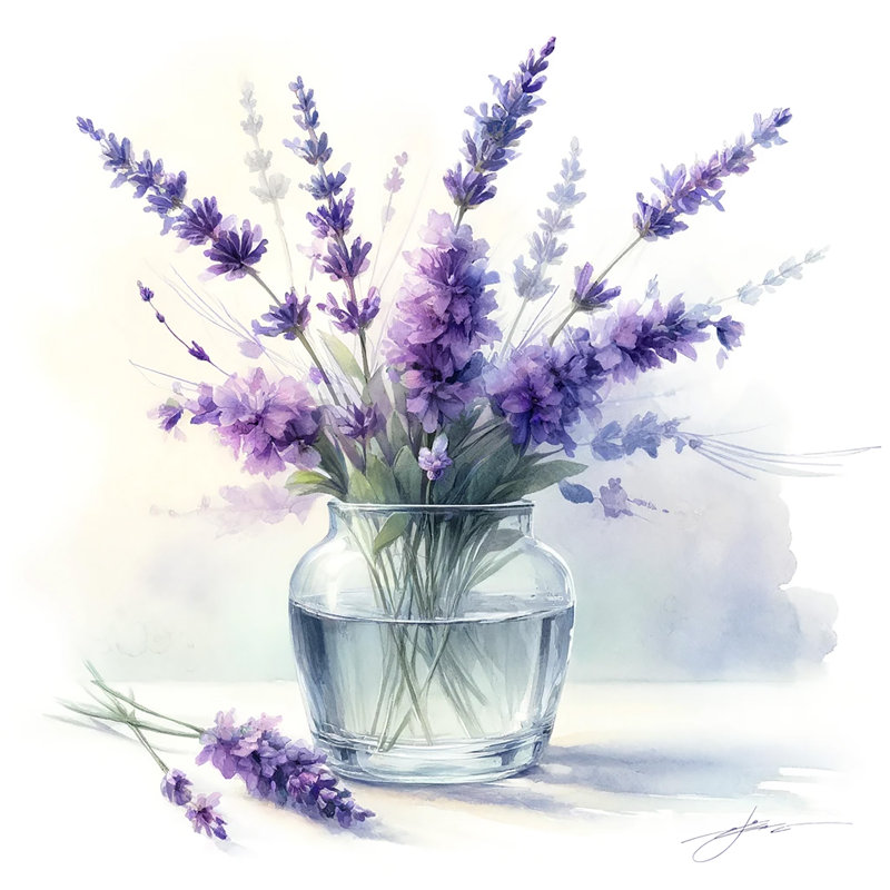 «Calming Lavender Arrangement», impression sur toile tendue, H 12 po x l 12 po x P 1 po