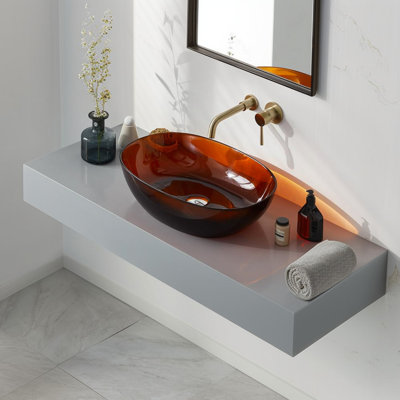 22.1 "x15" Resin Oval Vessel Bathroom Sink