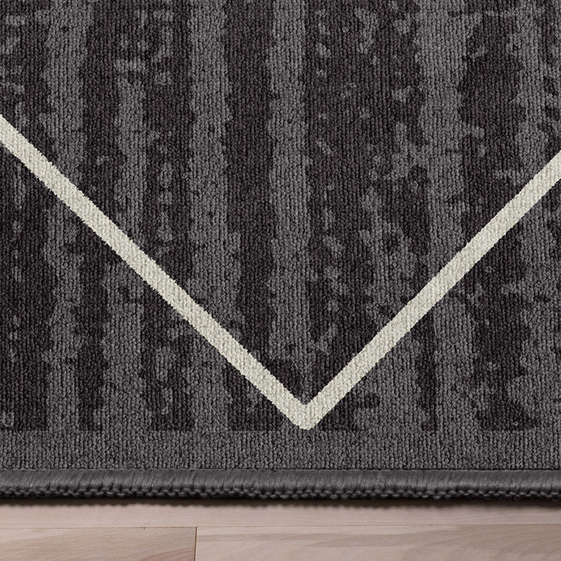 Tapis gris foncé Gioanna Clover, Tapis de couloir 2 pi 7 po x 9 pi 10 po