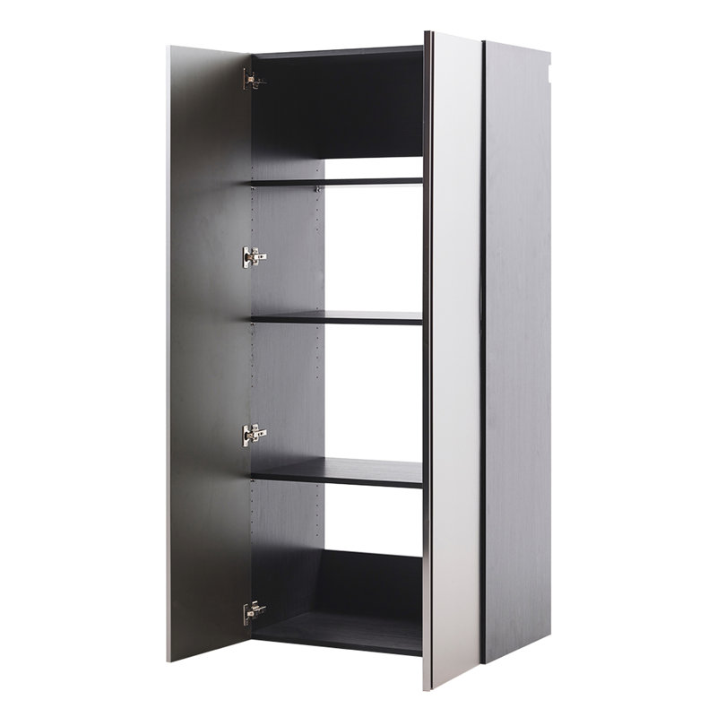 Series Wood Garage Storage Cabinet In Metallic Gray - Wall Mounted, Soft Closing, Deep Storage, Water & Heat , Stain Scratch E0 Grade Board, Thick , Stylish, Made Mounted Unit Extra Graded 2X Thicker