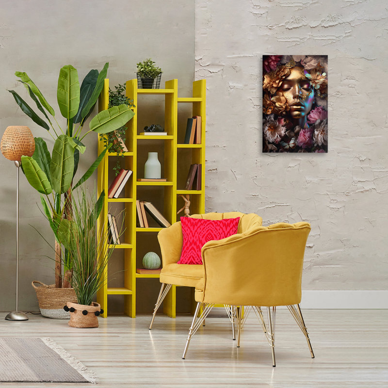 Art mural sur toile Lavish Floral Face par Reinders, H 16 po x l 24 po