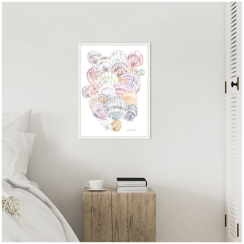 «Pale Pastel Shells» par Patricia Shaw, reproduction d'art sur toile encadrée