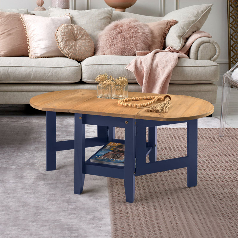 Allbritton Drop Leaf Coffee Table, Blue