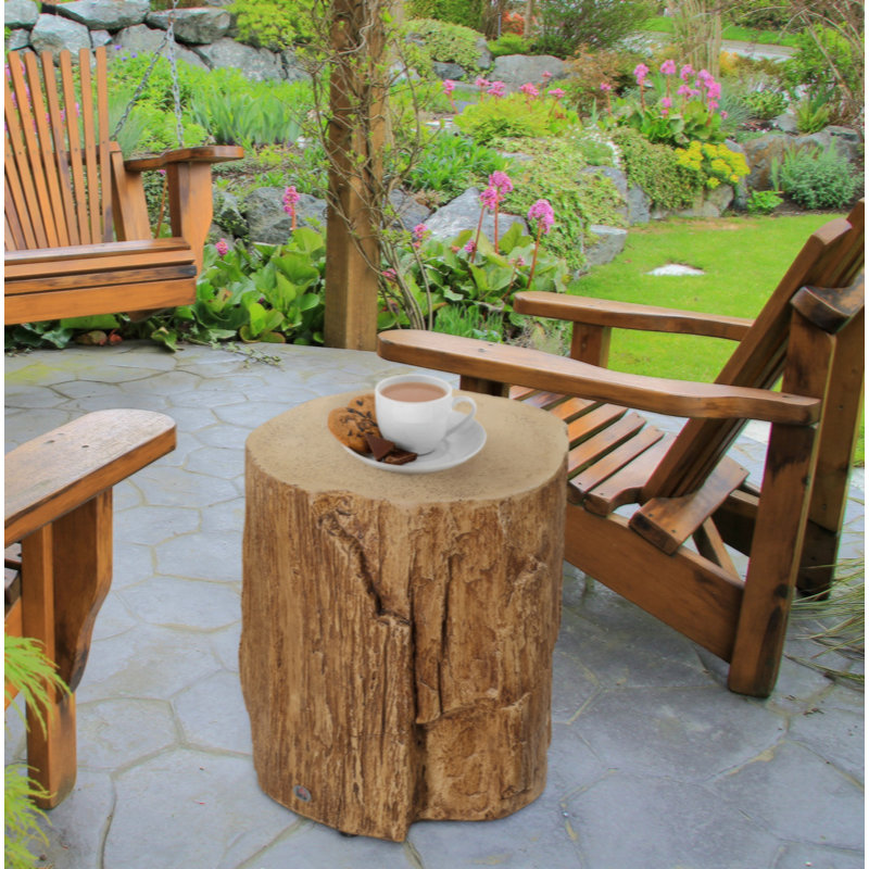 Tree Stump Stool Decorative Side Table With Round Tabletop End Table Outdoor Coffee Table