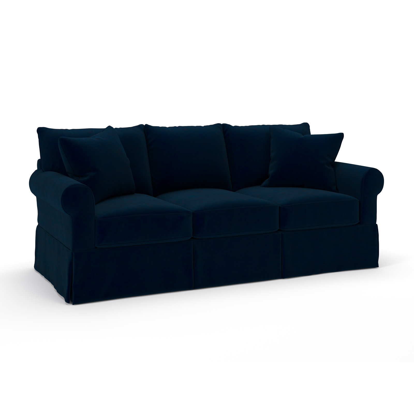 Amari 89'' Sofa, Bella Ink Blue Performance Velvet
