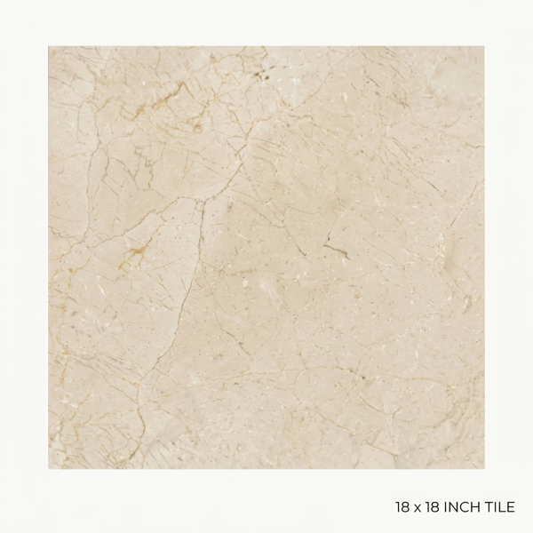 18x18' Crema Marfil Honed Marble Tile