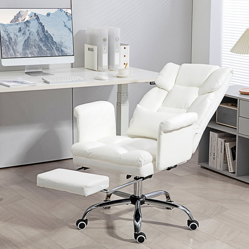 Fauteuil de direction, chaise de bureau ergonomique, Blanc