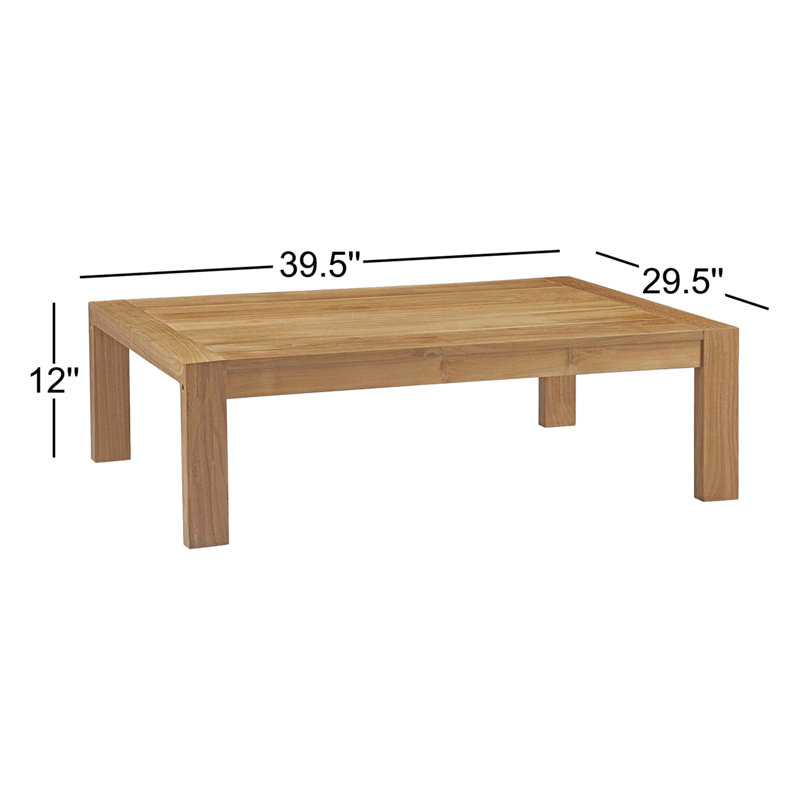 Table basse carrée en teck Pocasset par Havenside Home