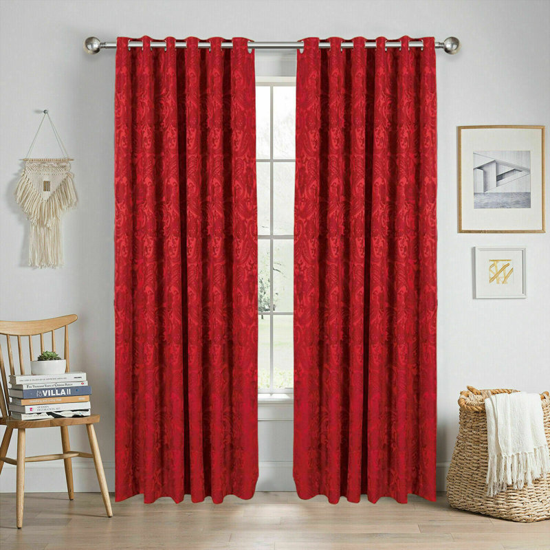 Cardinale Semi Sheer Curtain Pair, Burgundy, 33 x 72 cm