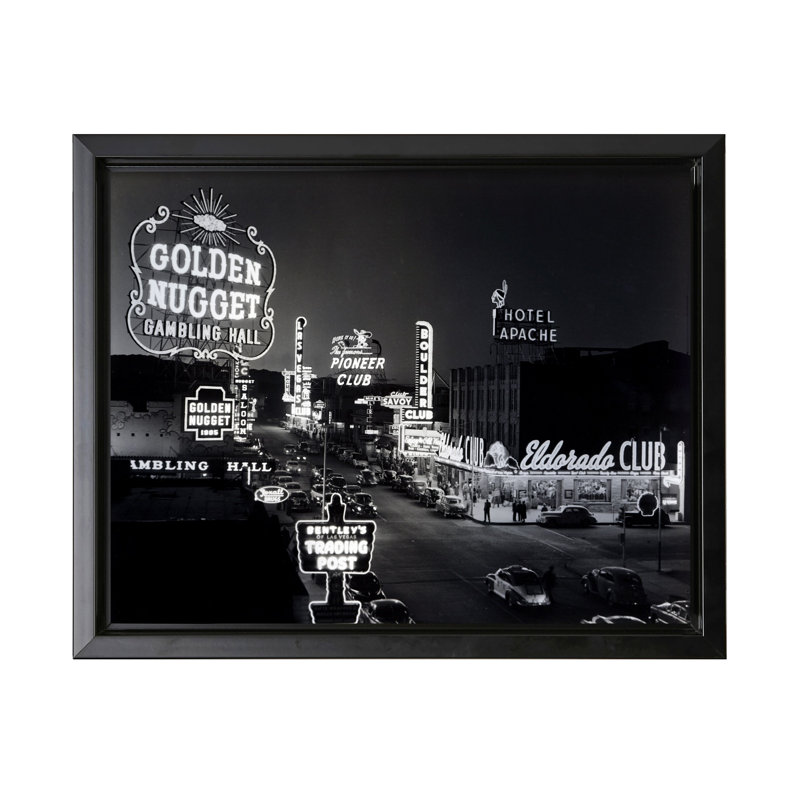 Pépite d'or de Las Vegas, Cadre noir, Canevas, H 24 po x l 32 po
