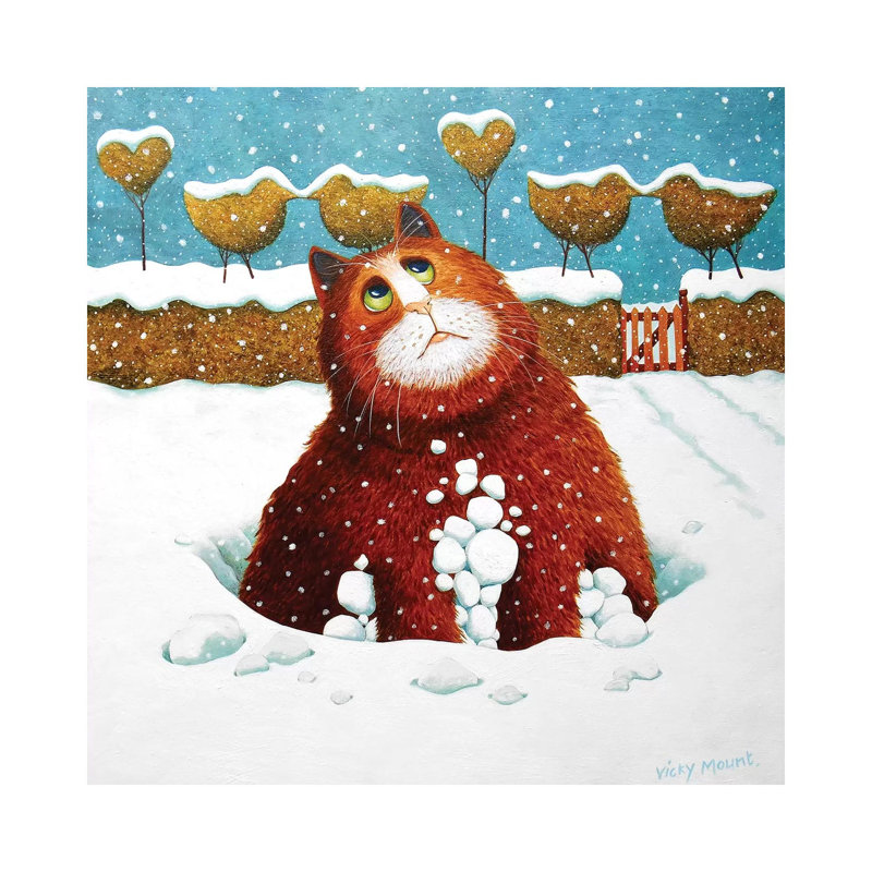 Albert in the Snow 1 Piece Wrapped Canvas Painting, 30.48 cm H x 30.48 cm W