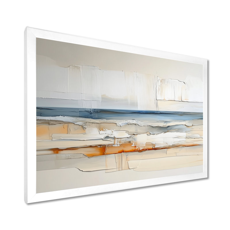 Horizon côtier serein - Impression sur toile encadrée de paysage marin, H 24 po x l 32 po, Cadre photo blanc