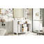 Meuble-lavabo moderne 36 po avec lavabo en céramique, 4 tiroirs et 2 portes, bois massif, blanc, armoire de rangement polyvalente, structure en bois, solution-1469860557