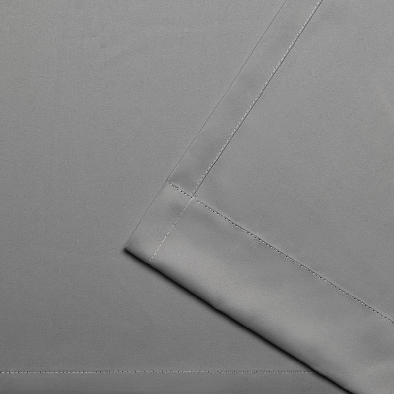 Kennith Sateen Room Darkening Curtain Pair, 52" W x 63" L, Silver