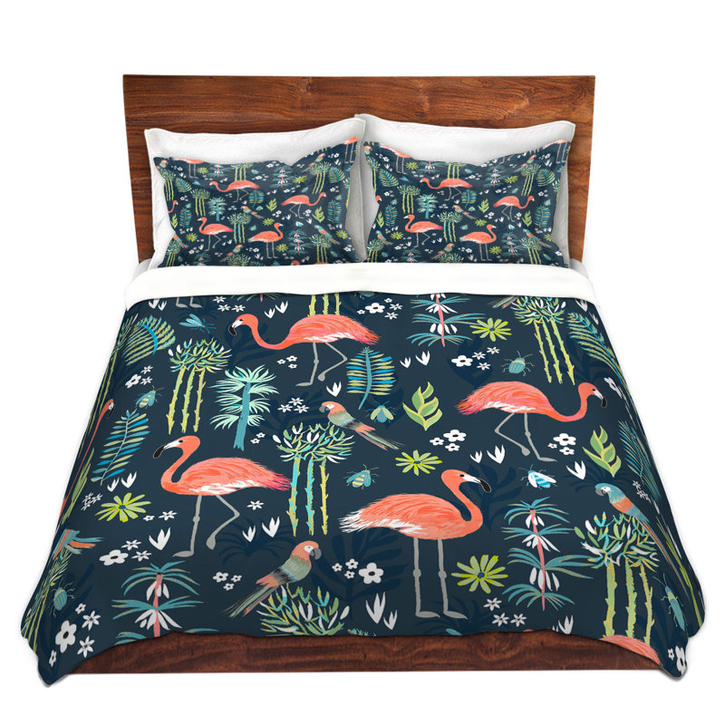 Ensembles de housse de couette en microfibre DiaNoche par Jill O Connor - Painted Flamants
