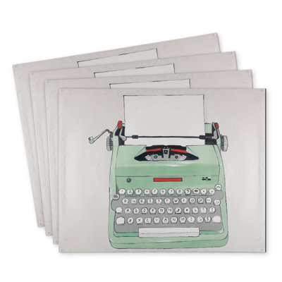 Mint Typewriter Polyester Andaluss Set of 4 - Home Decor