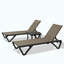 Ensemble de 2 chaises longues de piscine avec table d'appoint, chaise longue d'extérieur réglable en aluminium sur roulettes, chaises de piscine toutes saisons pour patio, terrasse revêtue de PVC, kaki-314192878