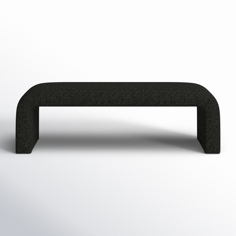Daine 62.4" W Upholstered Bench, Black Linen