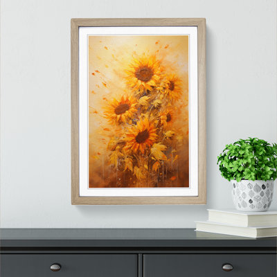 Sunflower Action Painting No.3 - Framed Print