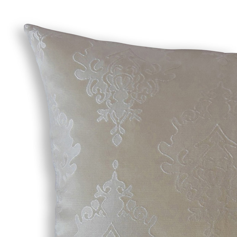 Oreiller en damas Harding, 20 po x 20 po, Coussin décoratif, Gris