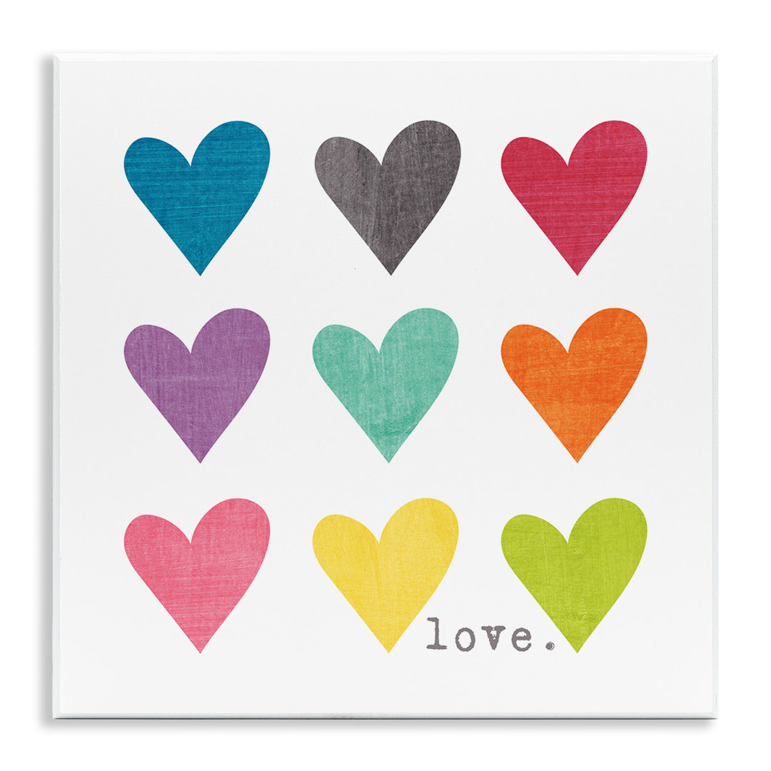 Cute Hearts Love Watercolor Framed Art Viv + Rae™