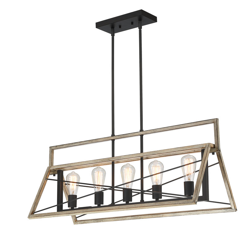 Lustre cage triangulaire 5 lumières Gracie Oaks