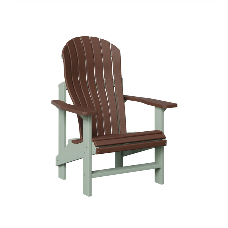 Berlin Gardens Contour Upright Adirondack Chair, Chocolate Brown with Seafoam