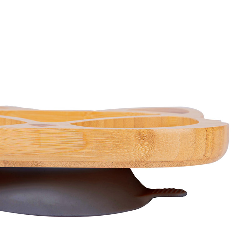 Tiny Dining - Fox Bamboo Suction Plate, Black