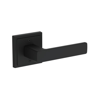 Sharpewood Passage Lever with Stepped Square Rose in Polished Chrome