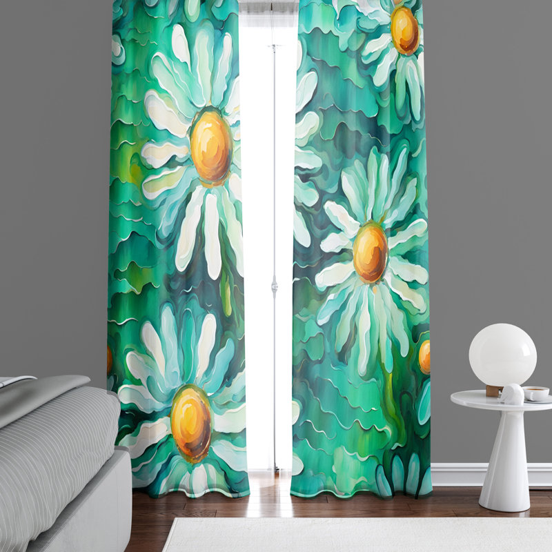 Paire de rideaux semi-transparents en polyester Yaya, L 56 po x L 78 po