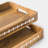 Handcrafted 2-Piece Mango Wood Serving Tray Set with Cutout Handles