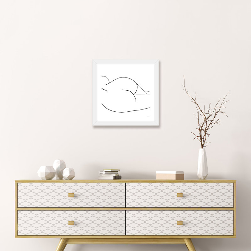 Ellisa White - reproduction de dessin, H 16 po x l 16 po x p 1 po, Papier encadré blanc
