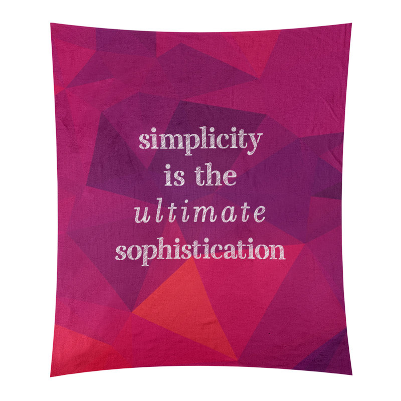 Tapisserie de guillemet simple et sophistiqué en polyester, Rubellite, H 60 po x l 51 po