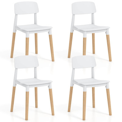 Corrigan Studio® Dining Side Chairs Set Of 4 With Ergonomic Backrest Wide Seat & Sturdy Wooden Legs