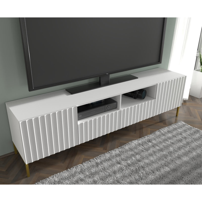 Patriki Unfinished TV Stand for TVs up to 88", White