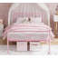 Lit plateforme en métal avec tête et pied de lit Sweet Heart, rangement sous le lit, aucun sommier nécessaire, meubles de chambre pour garçons et filles-1191739076-1191739077