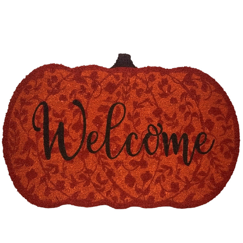 Paillasson Welcome, Orange foncé, L 24 po x L 36 po