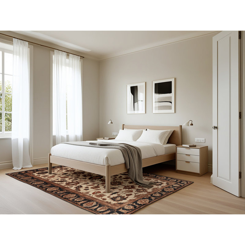 Tapis brun lavable à la machine, Rectangle 5 pi x 7 pi