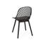 Chaises de jardin - Chaise Lily avec revêtement résistant aux intempéries et motif de losanges, noire, hauteur 82,7 cm. Structure stable en polypropylène noir, résistante aux intempéries, largeur 53,2 cm, profondeur 51,6 cm.