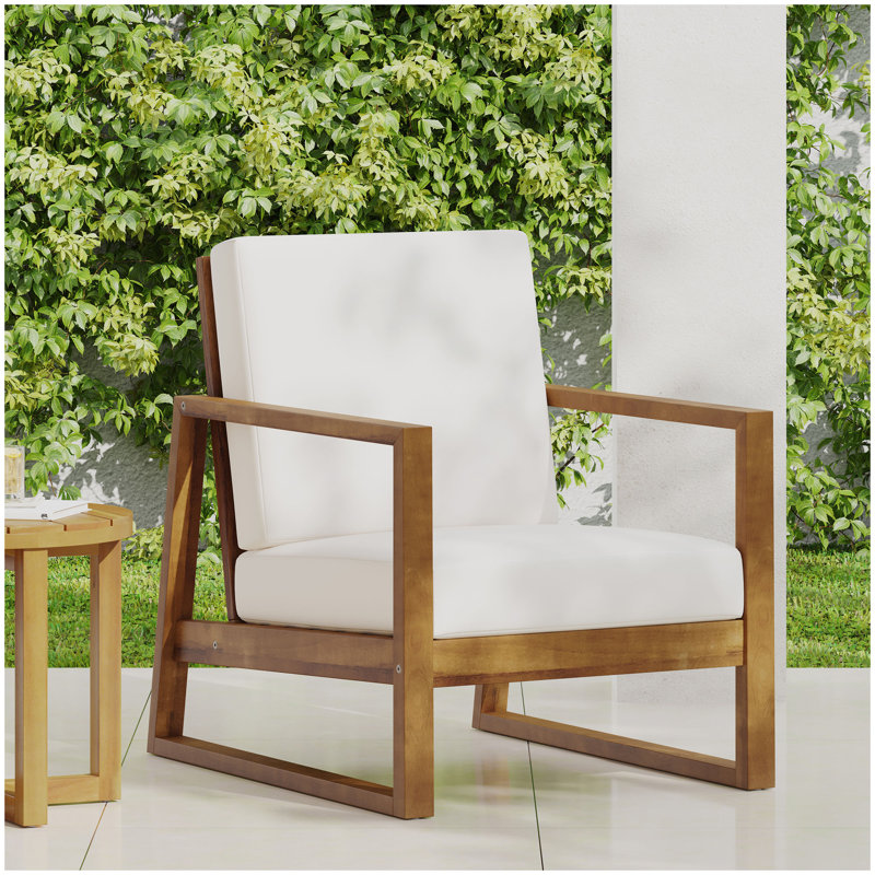 BELGIAN CLUB CHAIR, White, Teak