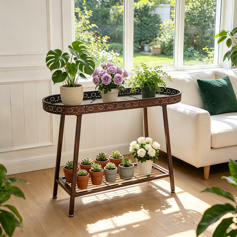 plant stand Iron Plant Stand 2 Tier