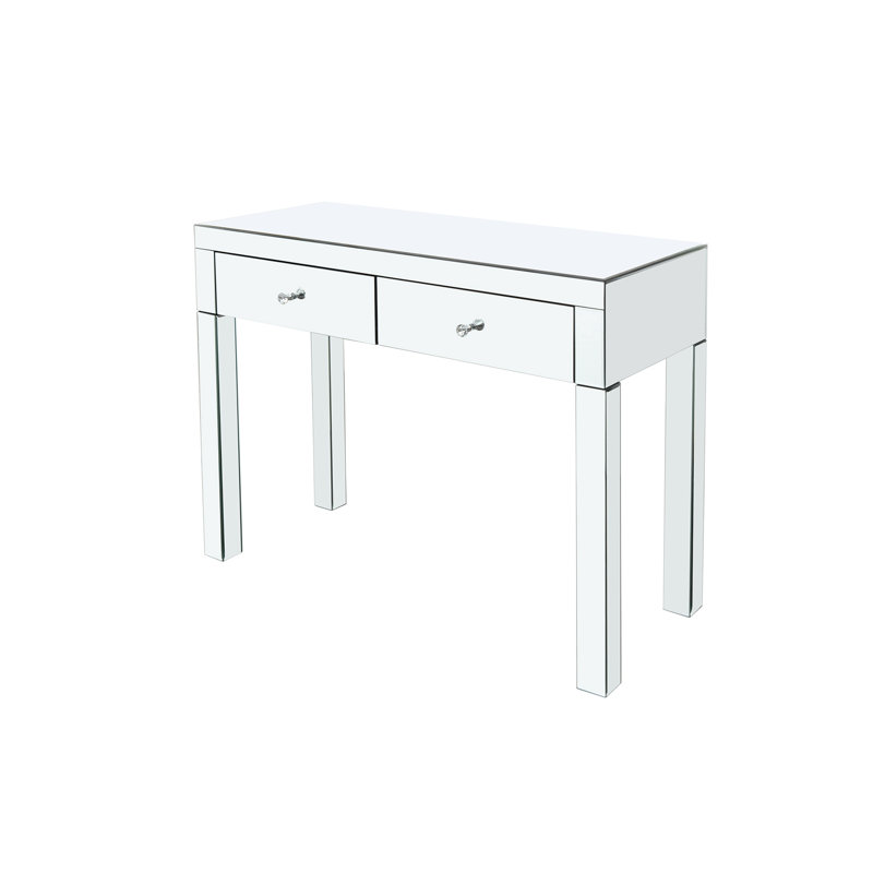 Coiffeuse de bureau à miroir, coiffeuse à 2 tiroirs, bureaux à domicile appropriés
