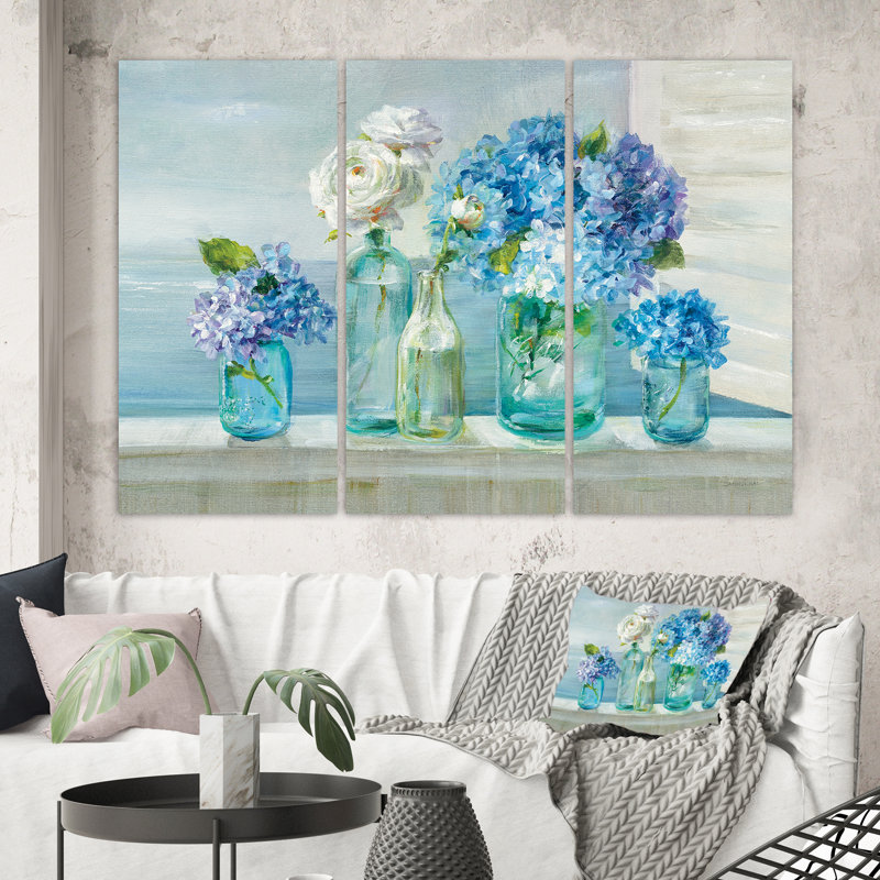 « côtier floral bouquets », reproduction d’image multi-pièces sur toile, H 40 po x l 60 po x P 1 po