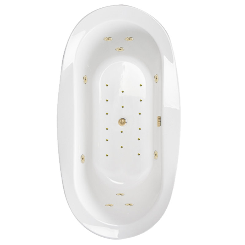 Baignoire encastrée en acrylique 66 po x 66 po avec drain central L 66 po x l 36 po