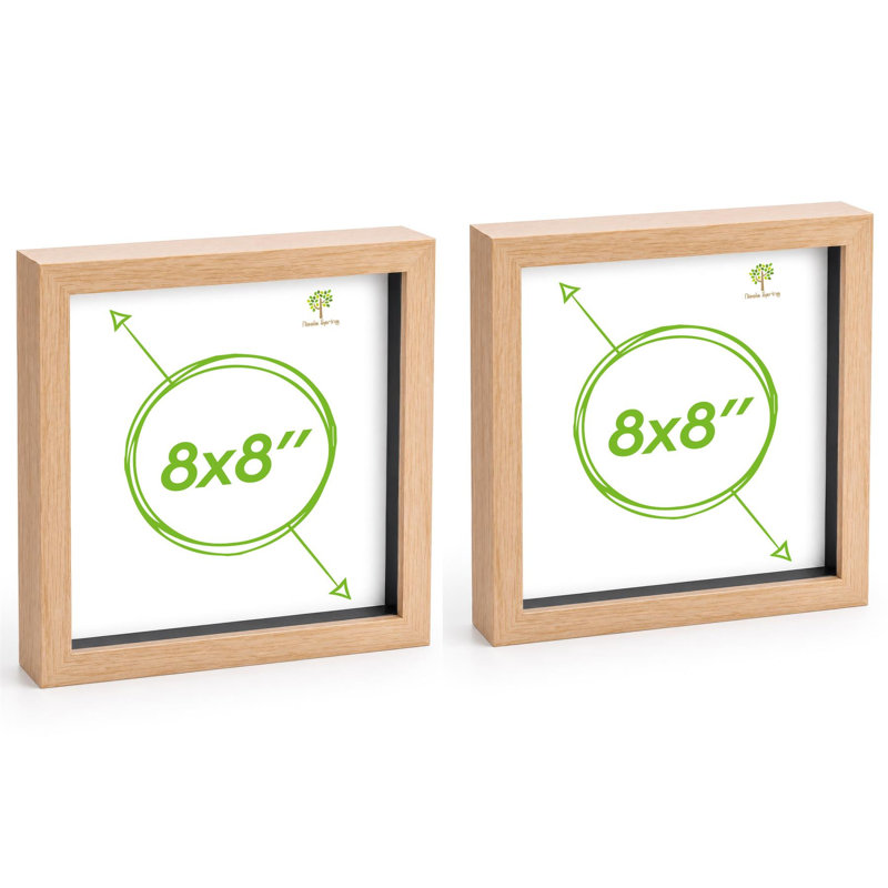 Nicola Spring - 3D Box Photo Frames, 22.5cm H x 22.5cm W x 3.5cm D, Beige