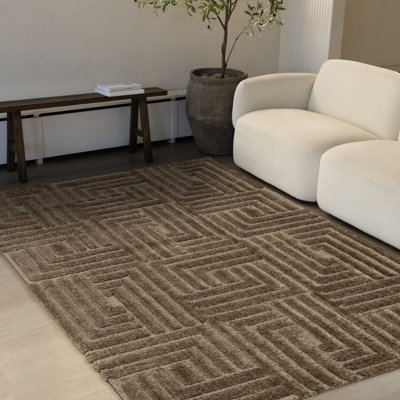 Tapis brun haut Marrisha