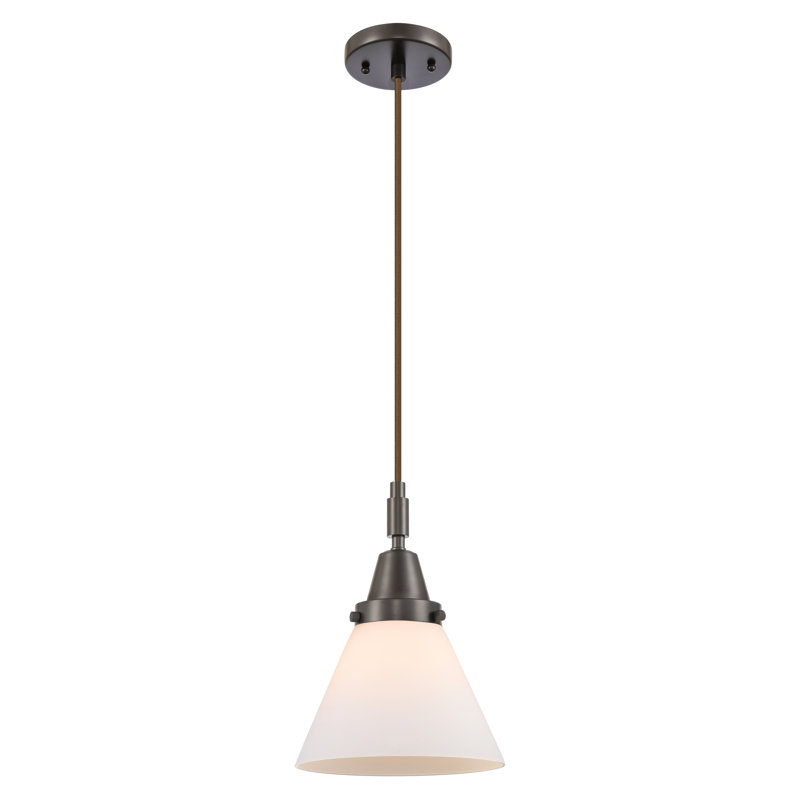 Downtown Urban - Cône Caden - Mini-luminaire suspendu à cordon 1 lumière - Abat-jour, H 131,88 po x l 7,75 po x P 7,75 po