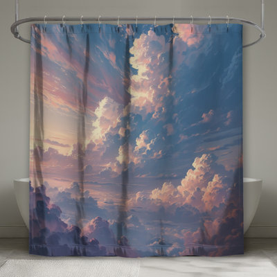 Colourful Cloudy Sky Shower Curtains Extra Long