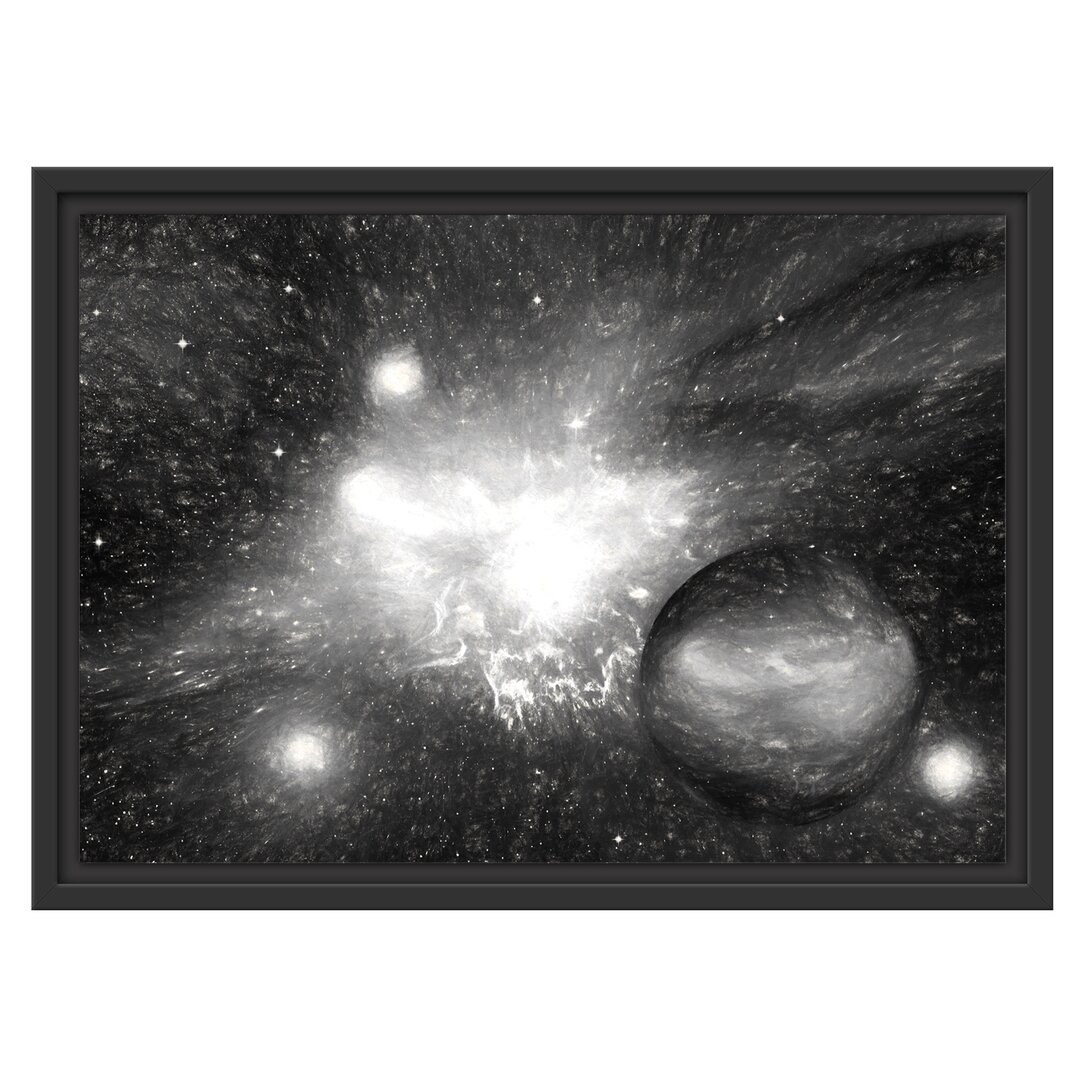 Gerahmtes Wandbild Sterne Galaxie