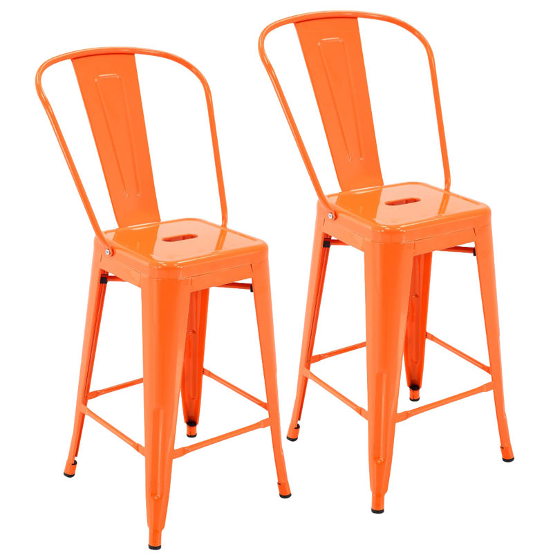 Tabouret de bar Nostrand, Orange, 30.3''